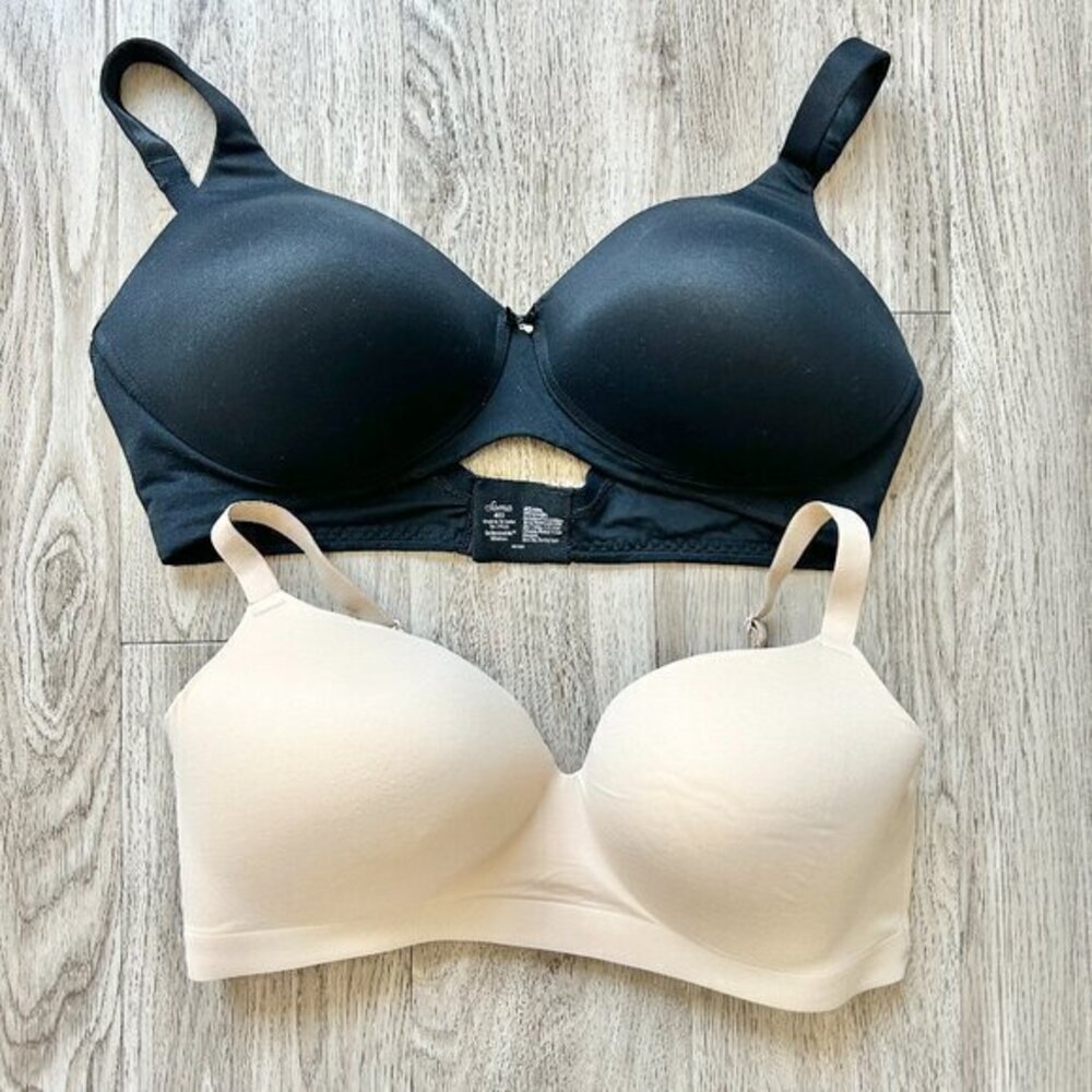 Soma Wireless Support T-Shirt Bra Nude & Black Size 40D